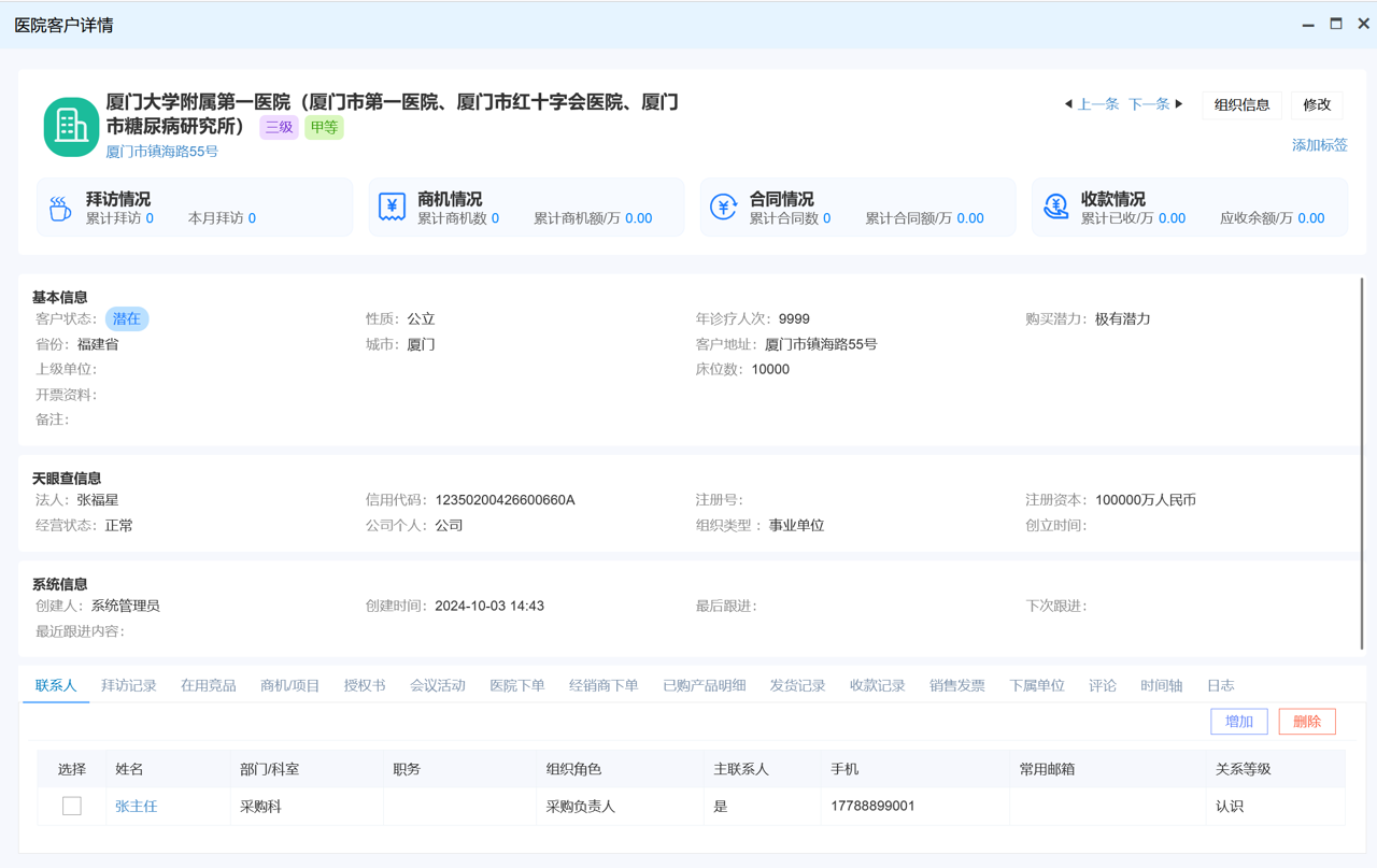 医疗器材CRM