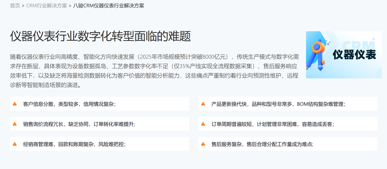 仪器仪表行业数字化转型面临的难题